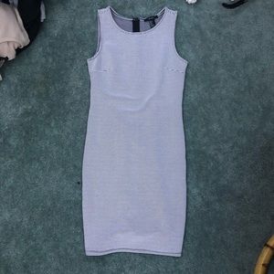 black and white striped body con dress